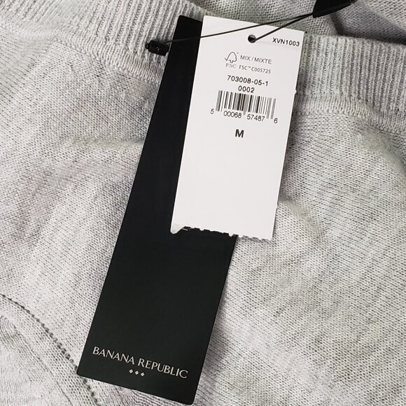 Banana Republic Womens Preppy Forever Sweater Size M Gray Fall Neutral NWT Cozy - Picture 4 of 9